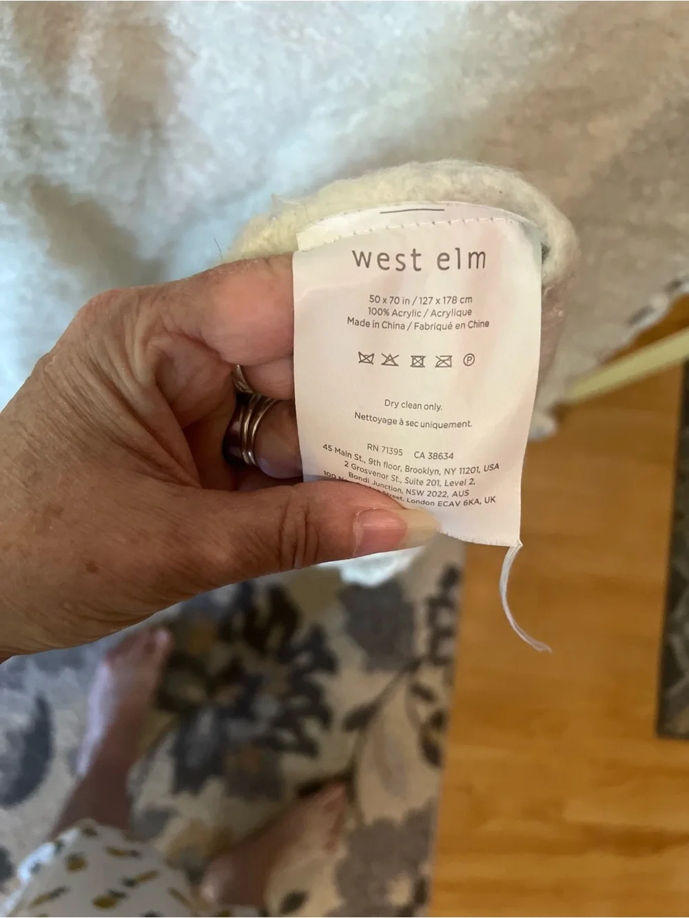 West Elm Throw Blanket 50 by 70 inches